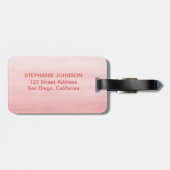 ピンクの水彩かわいいサファリジャングル動物 ラゲッジタグ (裏面横)