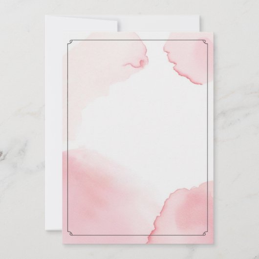 ピンクの水彩くま 招待状 (裏面)