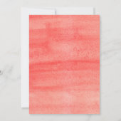 ピンクの水彩のテクスチャ結婚デートカードを保存 招待状 (裏面)
