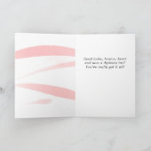 ピンクの水彩の卒業祝い2写真C カード (内部)