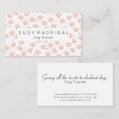 ピンクの水彩の手の跡のパターン 名刺 (正面/裏面)