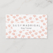 ピンクの水彩の手の跡のパターン 名刺 (正面)