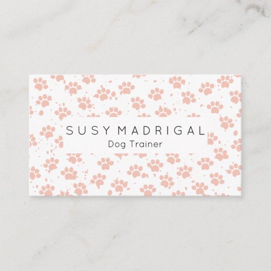 ピンクの水彩の手の跡のパターン 名刺 (正面)