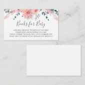 ピンクの水彩の花の本をベビー挿入カード エンクロージャーカード (正面/裏面)