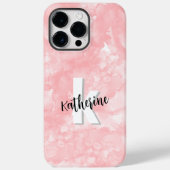 ピンクの水彩イニシャルモノグラム Case-Mate iPhoneケース (裏面)