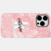 ピンクの水彩イニシャルモノグラム Case-Mate iPhoneケース (裏面 (横))