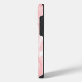 ピンクの水彩イニシャルモノグラム iPhoneケース (左側面)