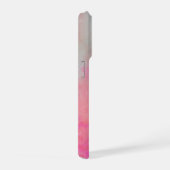 ピンクの水彩インクの名前 + モノグラム iPhoneケース (右側面)