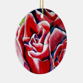 ピンクの水彩オリジナルアートバラ セラミックオーナメント (右)