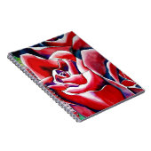 ピンクの水彩オリジナルアートバラ ノートブック (右側)