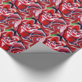 ピンクの水彩オリジナルアートバラ ラッピングペーパー (角)