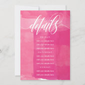 ピンクの水彩キス バチェロレッテウィークエンド 招待状 (裏面)