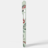 ピンクの水彩クリスマスフラワーモノグラムケース Case-Mate iPhoneケース (裏面 / 左)