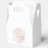 ピンクの水彩クレスト最初の交連切妻 フェイバーボックス (見開き)