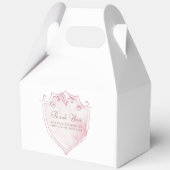 ピンクの水彩クレスト最初の交連切妻 フェイバーボックス (裏面)