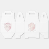 ピンクの水彩クレスト最初の交連切妻 フェイバーボックス (見開き)