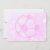 ピンクの水彩サッカー ボール 無地 ノートカード (裏面)