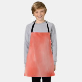 ピンクの水彩スタイル エプロン (着用した状態)