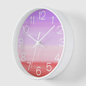 ピンクの水彩ストライプ色 壁時計 (傾斜)