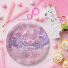 ピンクの水彩スパークル メリークリスマス