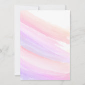 ピンクの水彩スプラッシュ ウェディング 招待状 (裏面)