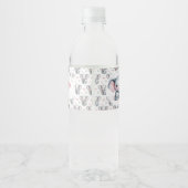ピンクの水彩ゾウのベビーシャワー ペットボトルラベル (裏面)