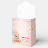 ピンクの水彩テディベアの女の子 1歳の誕生日 フェイバーボックス (オープン)