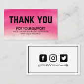 ピンクの水彩ディスカウントビジネスをありがとうございます 名刺 (正面/裏面)