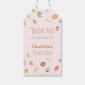 ピンクの水彩デザート柄 キッズ誕生日 ギフトタグ (正面)