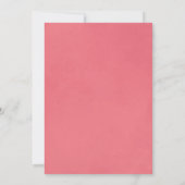 ピンクの水彩ハイビスカスの花のウェディング 招待状 (裏面)