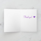 ピンクの水彩ハートサンキューカード サンキューカード (内部)