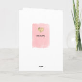 ピンクの水彩ハート　おめでとう　結婚カード カード (裏面)