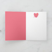 ピンクの水彩ハート カード (内部)