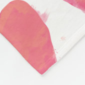 ピンクの水彩ハート フリースブランケット (角)