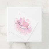 ピンクの水彩バラ書道ありがとう フェイバータグ (インサイチュ)