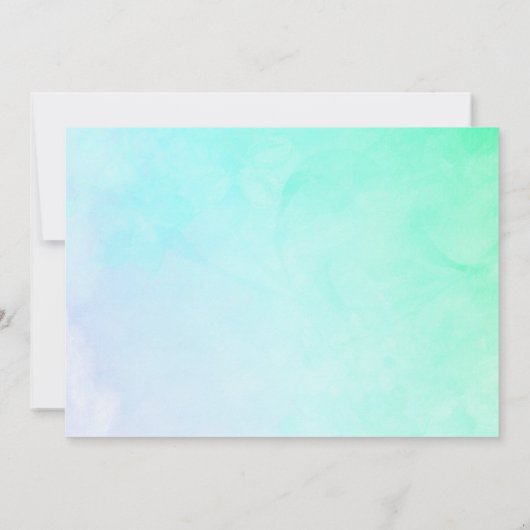 ピンクの水彩バレエシューズとチュチュの返信カード 招待状 (裏面)