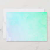 ピンクの水彩バレエシューズとチュチュへの返信 招待状 (裏面)