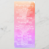 ピンクの水彩ヒトデビーチ結婚式プログラム プログラム (裏面)