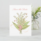 ピンクの水彩フラットカード (スタンド正面)