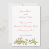 ピンクの水彩フラットカード (裏面)