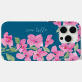 ピンクの水彩フラワー Case-Mate iPhoneケース (裏面 (横))