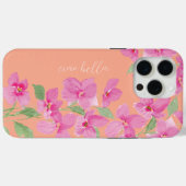 ピンクの水彩フラワー Case-Mate iPhoneケース (裏面 (横))