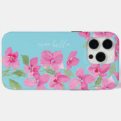 ピンクの水彩フラワー Case-Mate iPhoneケース (裏面 (横))