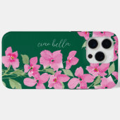 ピンクの水彩フラワー Case-Mate iPhoneケース (裏面 (横))