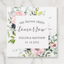 ピンクの水彩フローラが明日から永遠に始まる