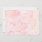 ピンクの水彩フローラ保存日 セーブザデート (裏面)