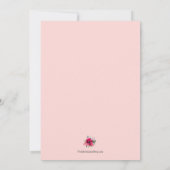 ピンクの水彩フローラ日付カードの保存 (裏面)