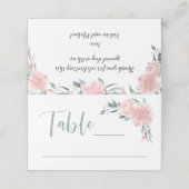 ピンクの水彩フローラ結婚コーナーと宴会 プレイスカード (外部開封)