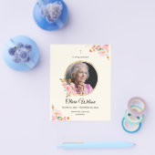 ピンクの水彩フローラ追悼法会 チラシ (シングル)