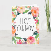 ピンクの水彩フローラ カード (正面)